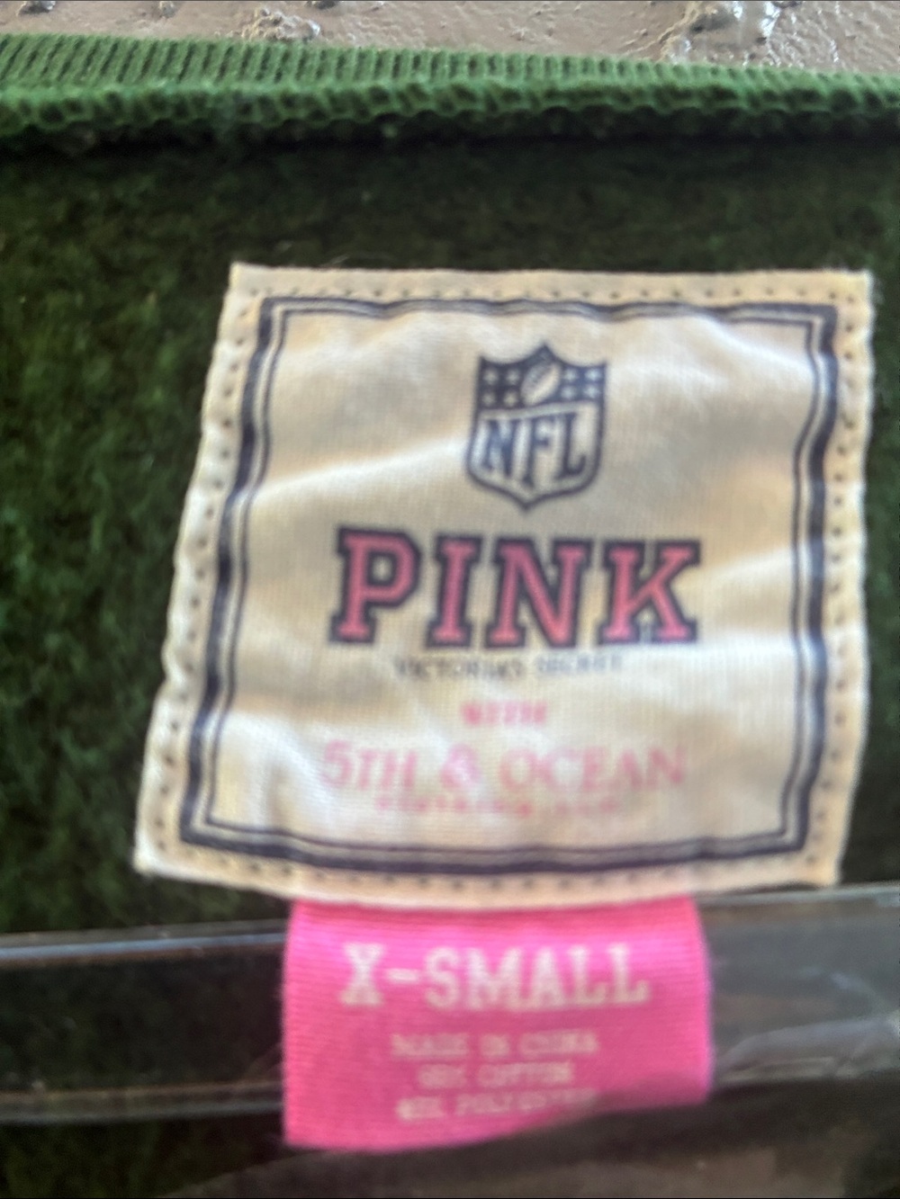 PINK Victoria's Secret Kids Beanie Hat in Green with Pink Label